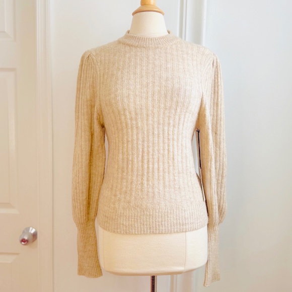 NEW Leith Beige/Camel/Cream Pullover Sweater Cable Knit M Medium NWT - Picture 1 of 8